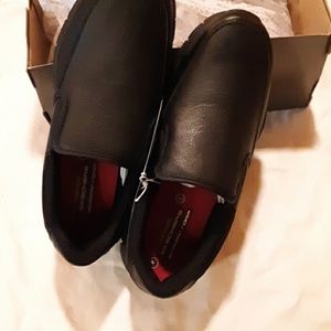 Black Skechers work shoes size 9